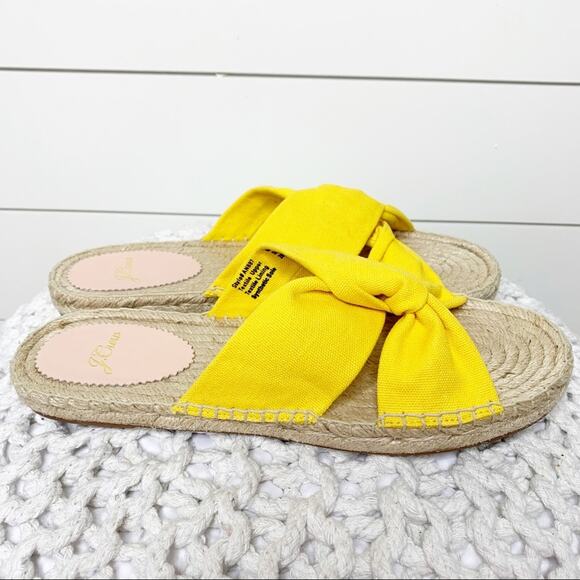 J. Crew Shoes - J.Crew Canvas Twisted Knot Espadrille Slip On Sandals Yellow Size 8M